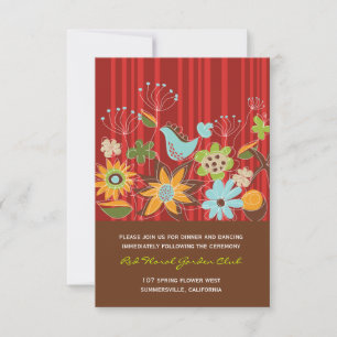 Cartão de Recepção de Casamento com Jardim Floral 