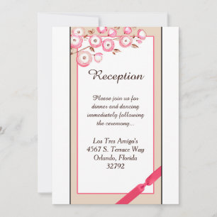 Cartão de Recepção de Casamento com Ramo Floral Ro