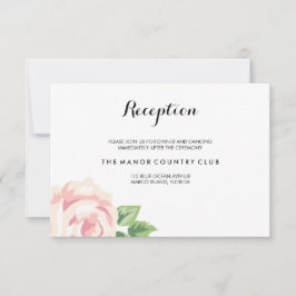 Cartão de Recepção de Casamento com Rosas Antigas