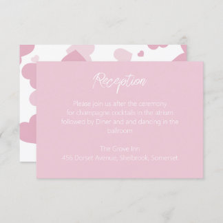 Cartão de Recepção de casamento de Amor Rosa