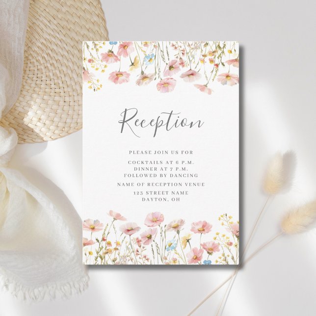 Cartão de Recepção de casamento de Flor Selvagem R (Criador carregado)