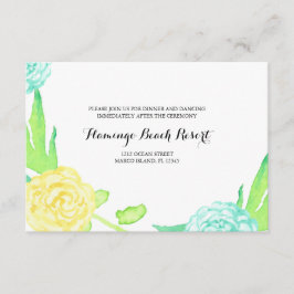 Cartão de Recepção de Casamento de Flores de Verão