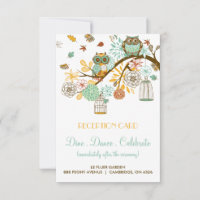 Cartão de Recepção de Casamento de Outono com Coru
