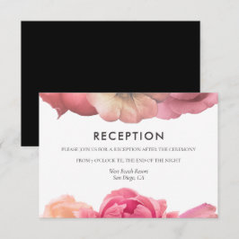 Cartão de recepção de casamento de rosa vintage el