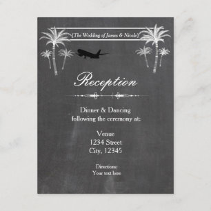 Cartão de Recepção de Casamento de Viagem de Desti