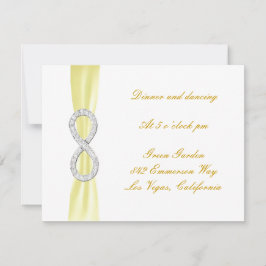 Cartão de Recepção de Casamento Diamante Amarelo I
