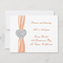 Cartão de Recepção de Casamento Diamante Coração L