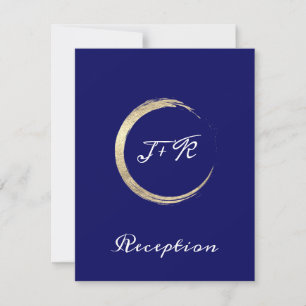 Cartão de Recepção de Casamento Dourado Minimalist