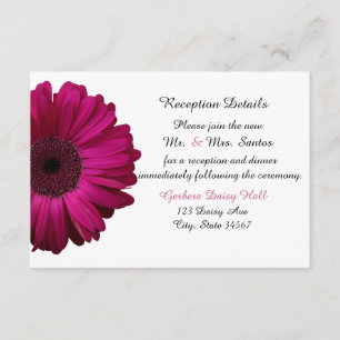 Cartão de Recepção de Casamento Elegante Rosa Gerb