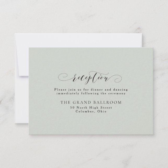 Cartão de recepção de casamento elegante simples v (Frente)