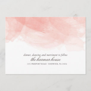 Cartão de Recepção de Casamento em Aquarela