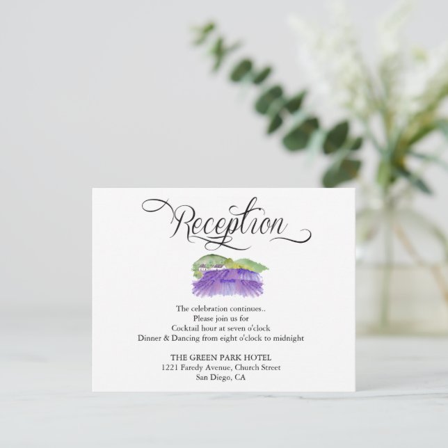 Cartão de Recepção de Casamento em Vinhedo Toscano (Em pé/Frente)