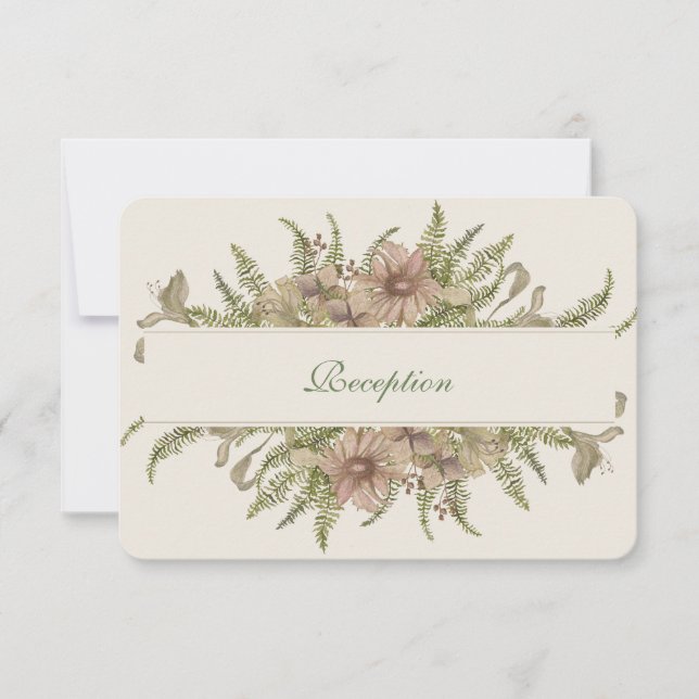 Cartão de Recepção de Casamento Floral Aquarela Gi (Frente)