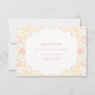 Cartão de Recepção de Casamento Floral de Doce Pas