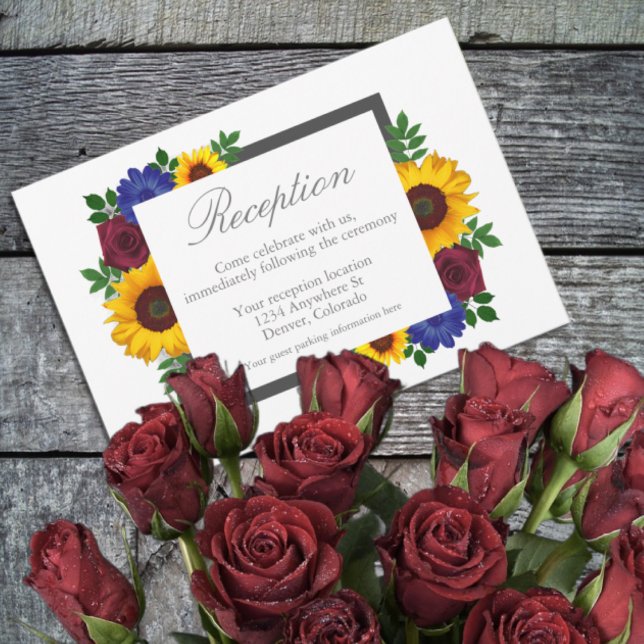 Cartão de Recepção de casamento Floral de Rosa de  (Criador carregado)