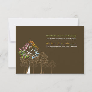 Cartão de Recepção de Casamento Floresta Árvores Q