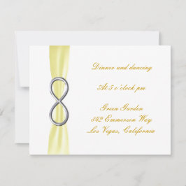 Cartão de Recepção de Casamento Infinito Amarelo