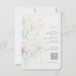 Cartão de Recepção de Casamento Magnólia Rosa
