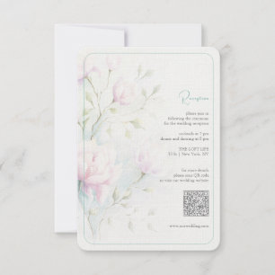Cartão de Recepção de Casamento Magnólia Rosa