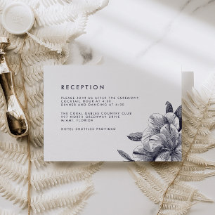 Cartão de Recepção de Casamento Midnight Orchid