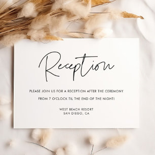 Cartão de recepção de casamento minimalista modern