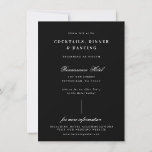 Cartão de Recepção de Casamento Minimalista Modern