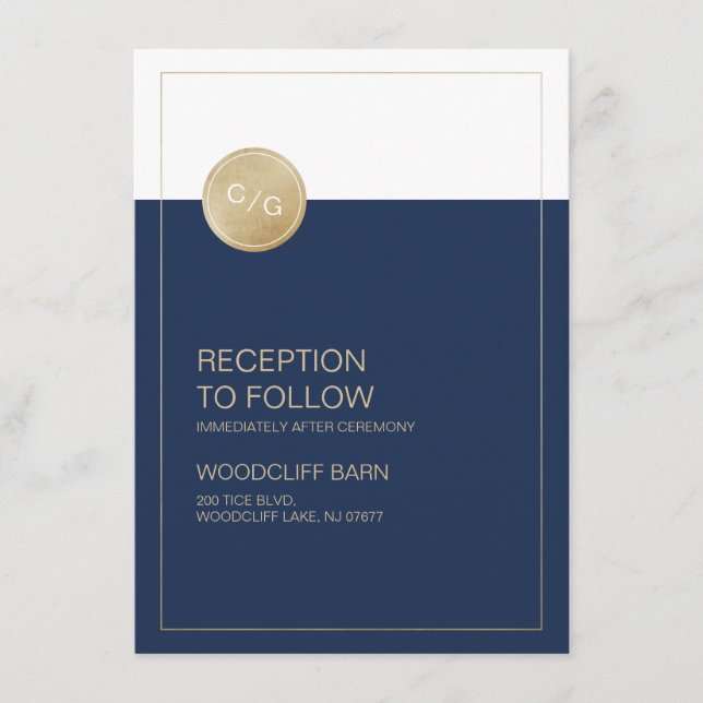 cartão de recepção de casamento moderna minimalist (Frente)