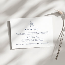 Cartão de Recepção de Casamento Nautical Starfish
