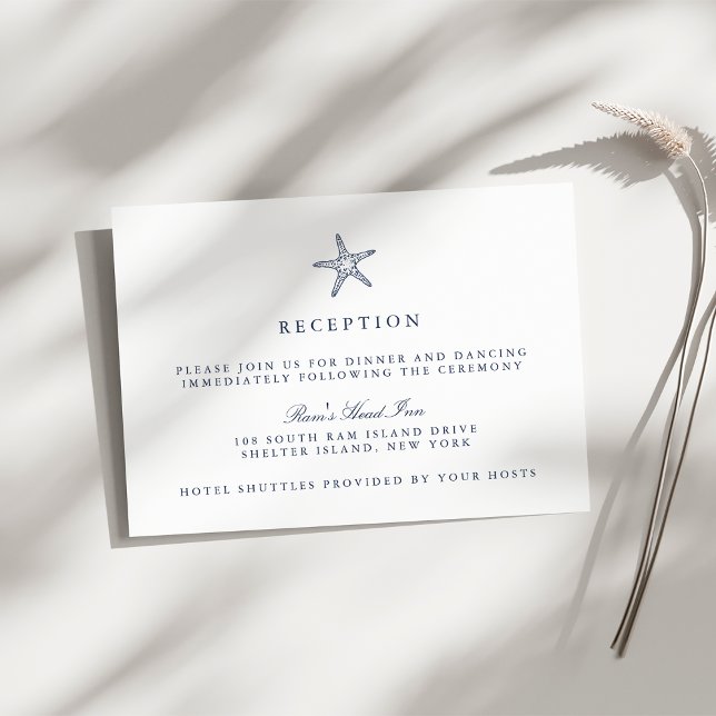 Cartão de Recepção de Casamento Nautical Starfish (Criador carregado)