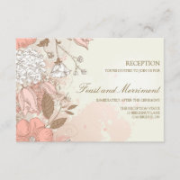 Cartão de Recepção de Casamento no Jardim de Flore
