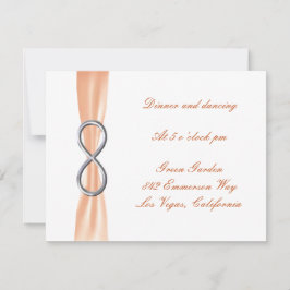 Cartão de Recepção de Casamento Orange Infinity