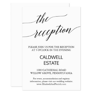 Cartão de Recepção de casamento para Caligrafia Pr