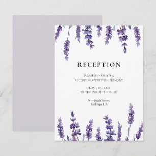 Cartão de recepção de casamento para lavanda fl