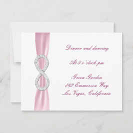 Cartão de Recepção de Casamento Pink Diamond Infin