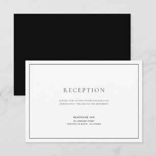Cartão de Recepção de casamento preto e branco 