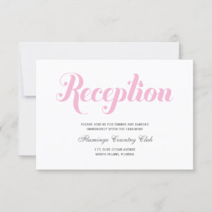 Cartão de Recepção de Casamento Rosa