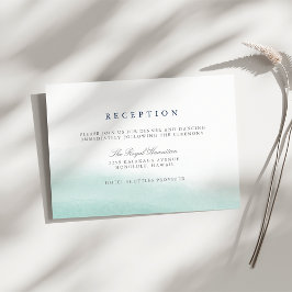 Cartão de Recepção de Casamento Seaglass Tides