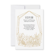 Cartão de Recepção de casamento Terrarium Suculto