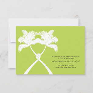 Cartão de Recepção de Casamento Tropical com Palme