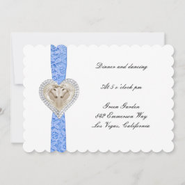 Cartão de Recepção de Casamento Unicórnio Azul Ren