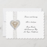 Cartão de Recepção de Casamento Unicórnio e Renda