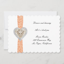 Cartão de Recepção de Casamento Unicórnio Laranja