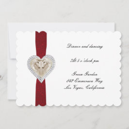 Cartão de Recepção de Casamento Unicórnio Vermelho