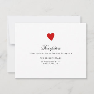 Cartão de Recepção de casamento Vermelho