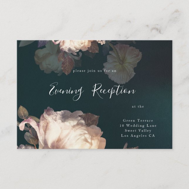 Cartão de Recepção de Casamento vintage Antiquado  (Frente)