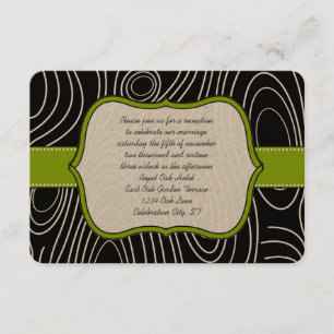 Cartão de Recepção de Grãos de Madeira Preta Verde