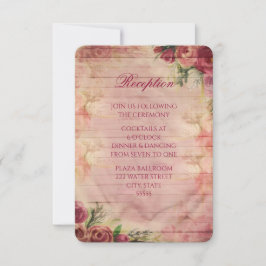 Cartão de Recepção de Noivado de Rosa de Aquarela 