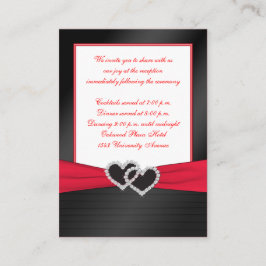 Cartão de recepção de Pleats Satin Vermelho e Negr