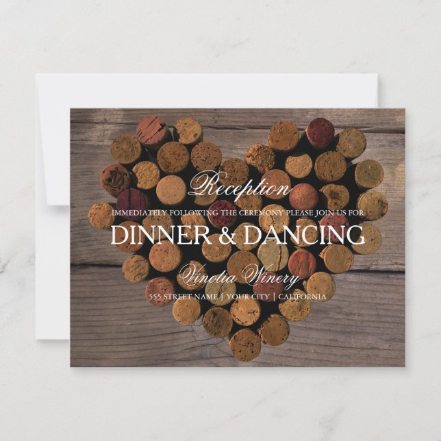 Cartão de Recepção de Rolha de Vinho #2 Rústico (Frente)
