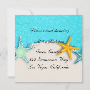Cartão de Recepção de Verão com Estrela do Mar Bon